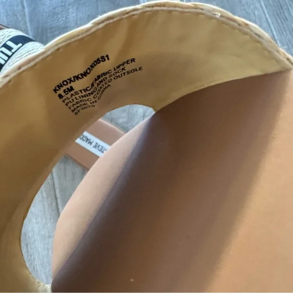 Steve Madden Knox Tulum Tan and Black Slide Sandals - Picture 5 of 7